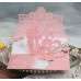 3D Wedding Invitation Card Laser Cut Paper Ivory Tint Color 